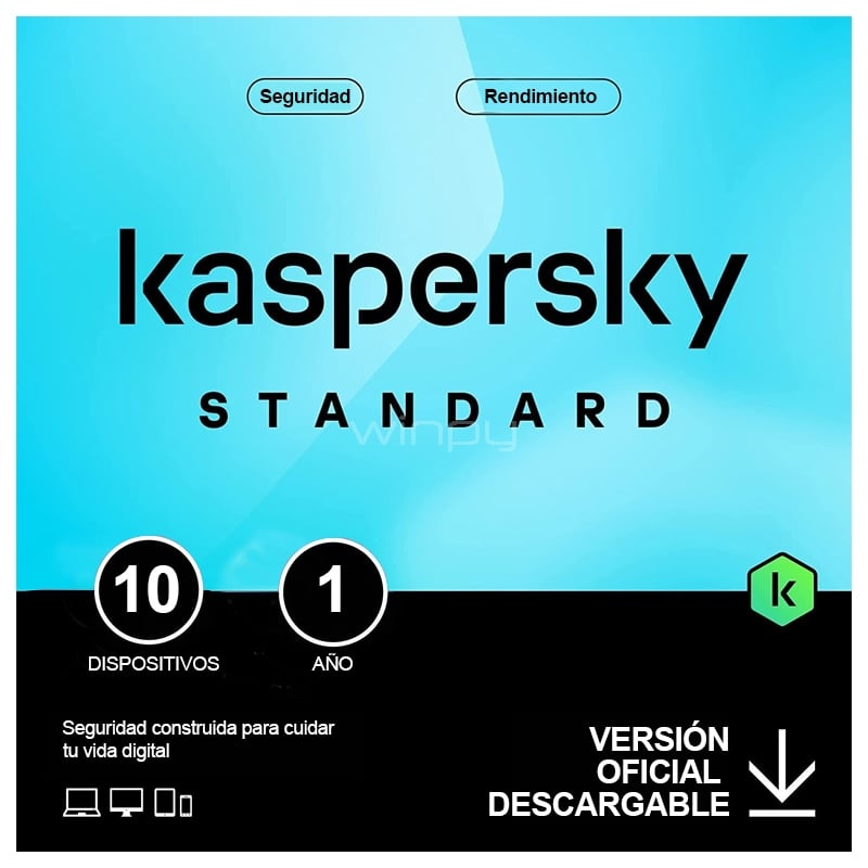 Licencia Antivirus Kaspersky Standard (10 Dispositivos, 1 año, Descargable)