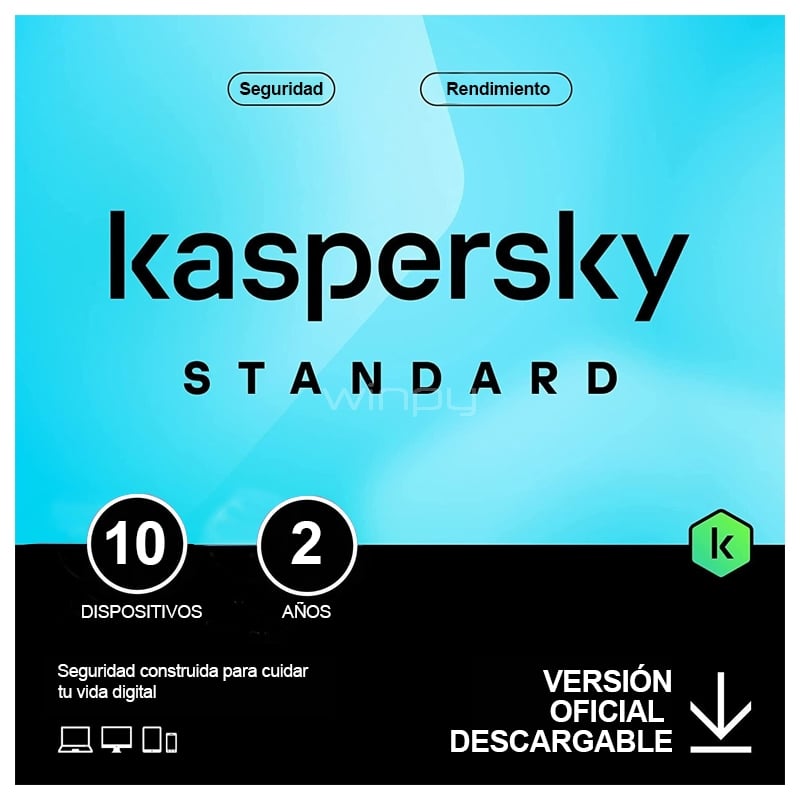 Licencia Antivirus Kaspersky Standard (10 Dispositivos, 2 años, Descargable)