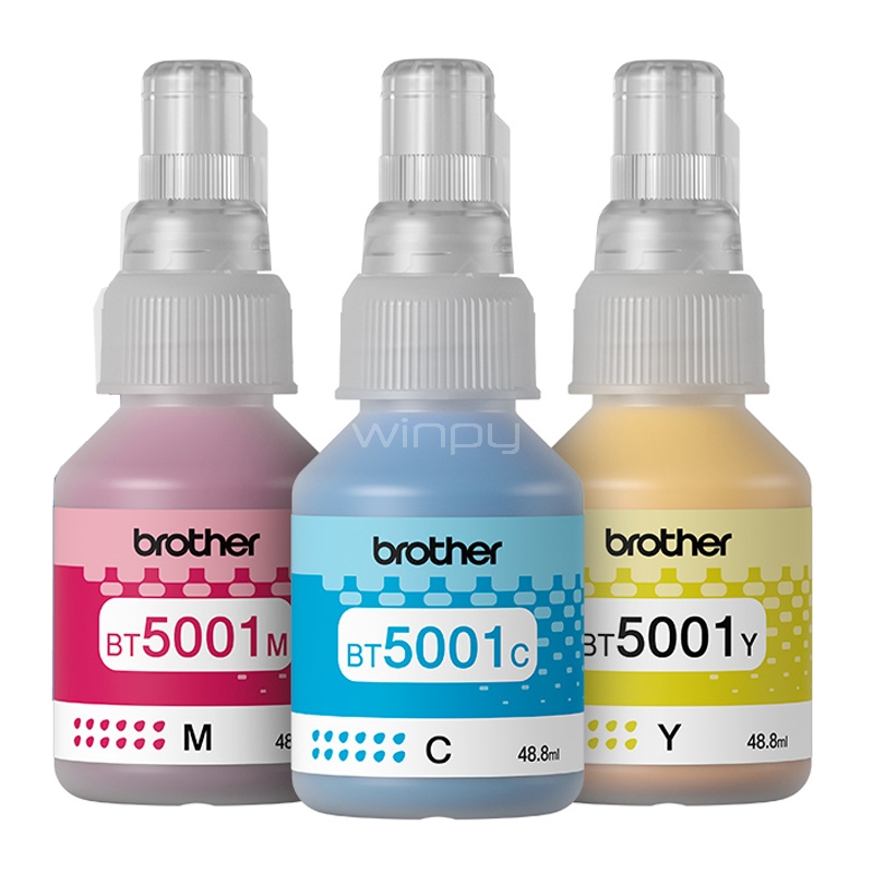 Pack de Tinta Brother BT5001CMY (Cian, Amarillo, Magenta)