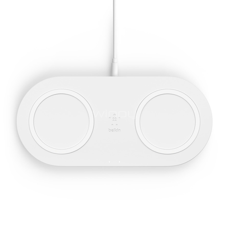 Cargador Inalámbrico Belkin BOOST CHARGE Dual de 10 W (Qi, Blanco)