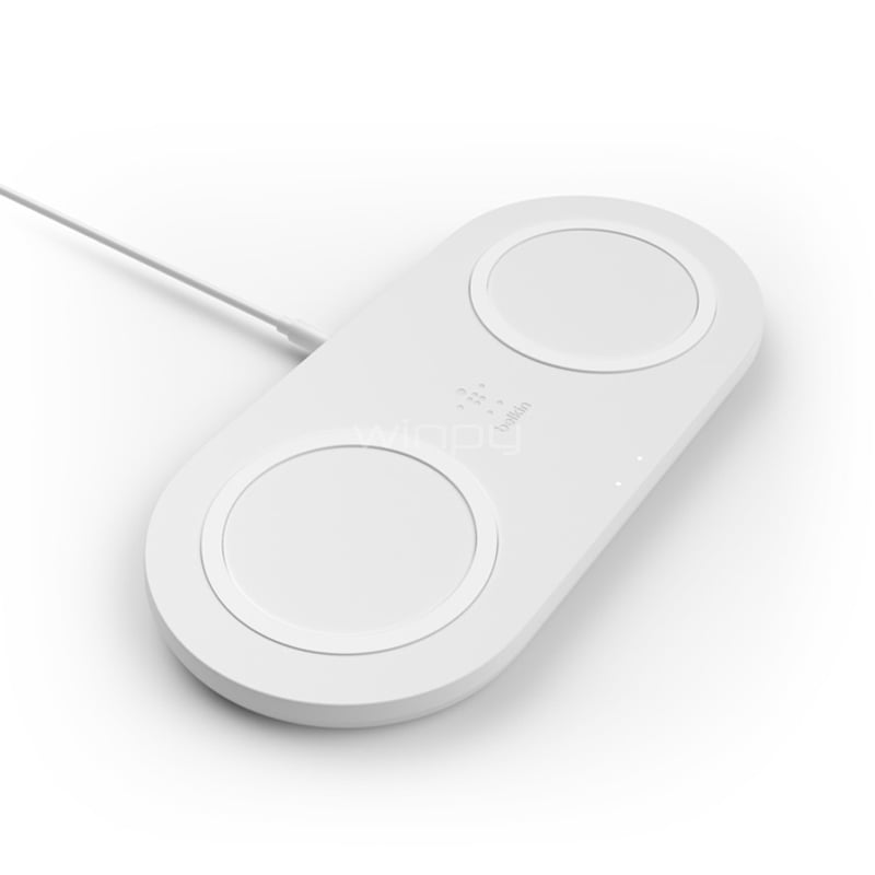 Cargador Inalámbrico Belkin BOOST CHARGE Dual de 10 W (Qi, Blanco)