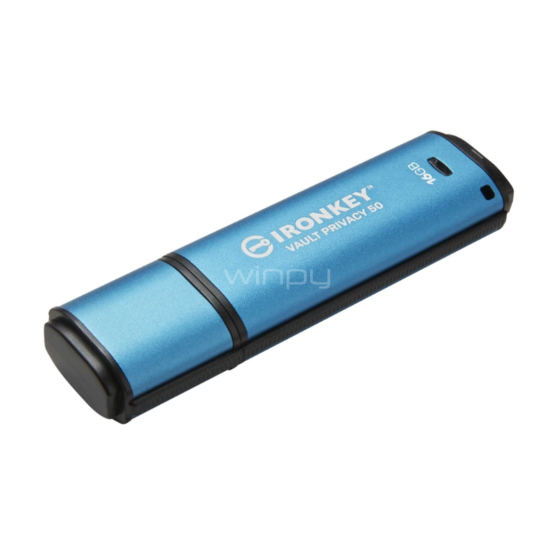 pendrive kingston ironkey vault privacy 50 de 16gb (usb 3.2, cifrado xts-aes, multi contraseña, ipx8)