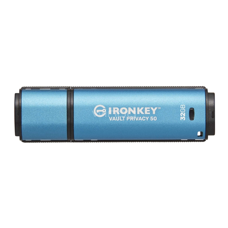 pendrive kingston ironkey vault privacy 50 de 32gb (usb 3.2, cifrado xts-aes, multi contraseña, ipx8)