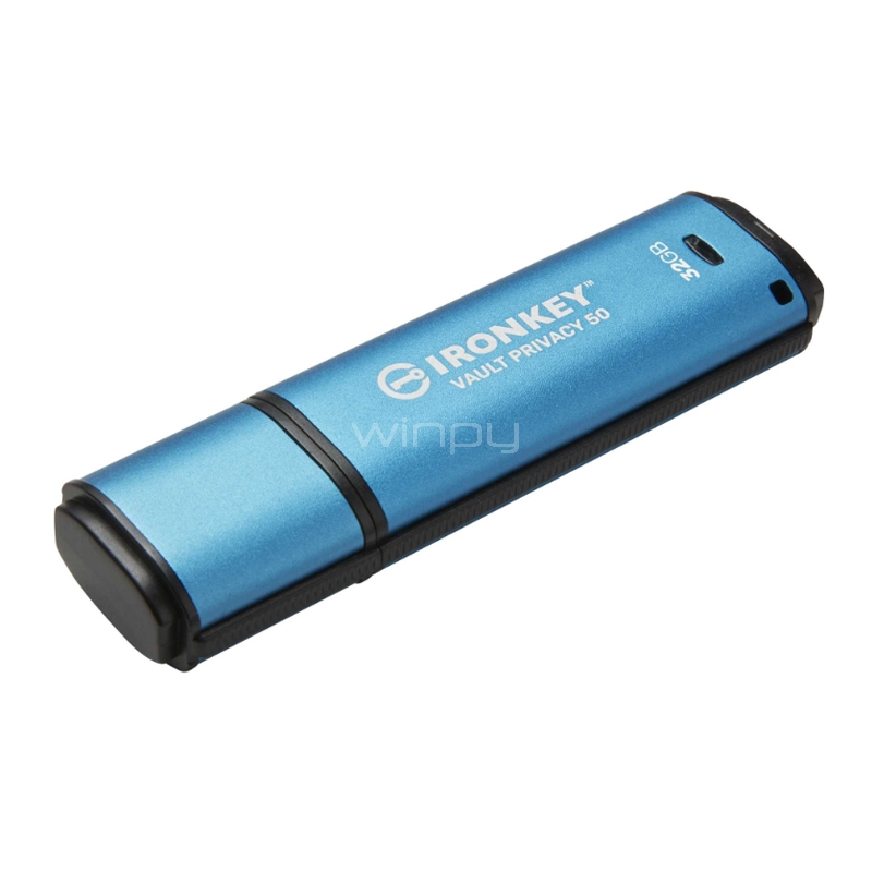 pendrive kingston ironkey vault privacy 50 de 32gb (usb 3.2, cifrado xts-aes, multi contraseña, ipx8)