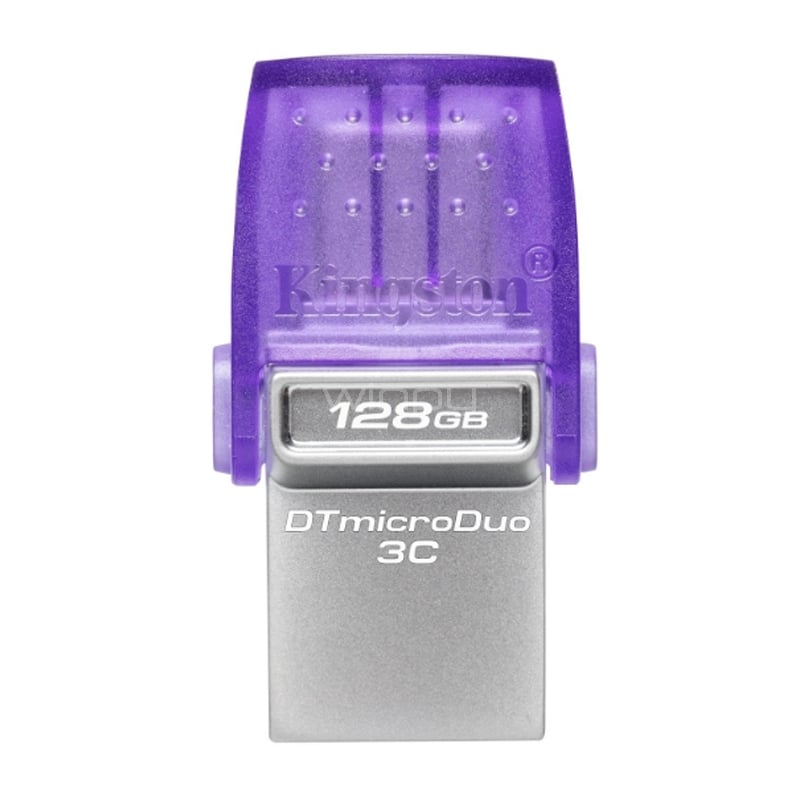 Pendrive Kingston DataTraveler microDuo 3C de 128GB (USB 3.2, USB-C, Morado)