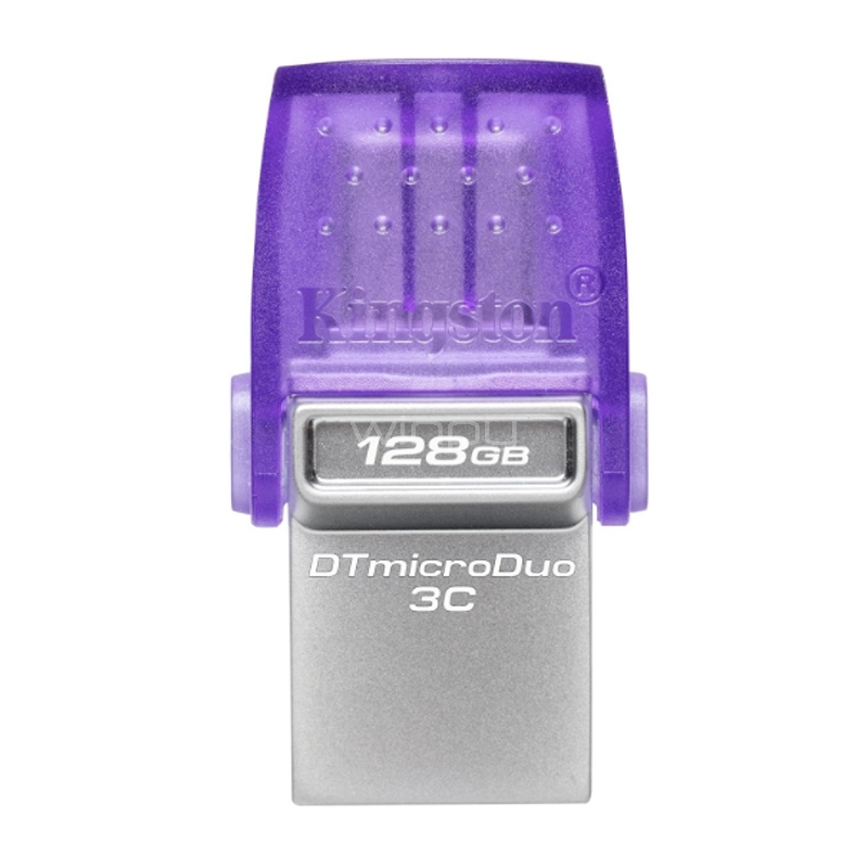 Pendrive Kingston DataTraveler microDuo 3C de 128GB (USB 3.2, USB-C, Morado)