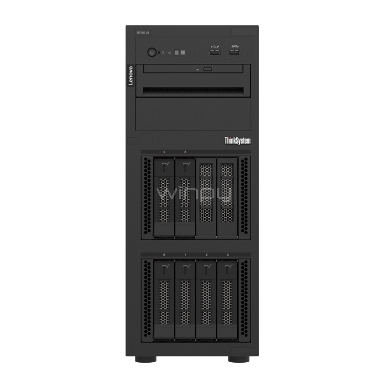 Servidor Lenovo ThinkSystem ST250 V2 (Xeon E-2314,16GB RAM, 4 Bahías, Fuente 550W)