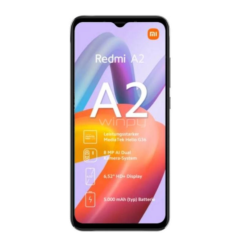 Celular Xiaomi Redmi A2 EU de 5.99“ (OctaCore, 2GB RAM, 32GB Internos, Black)