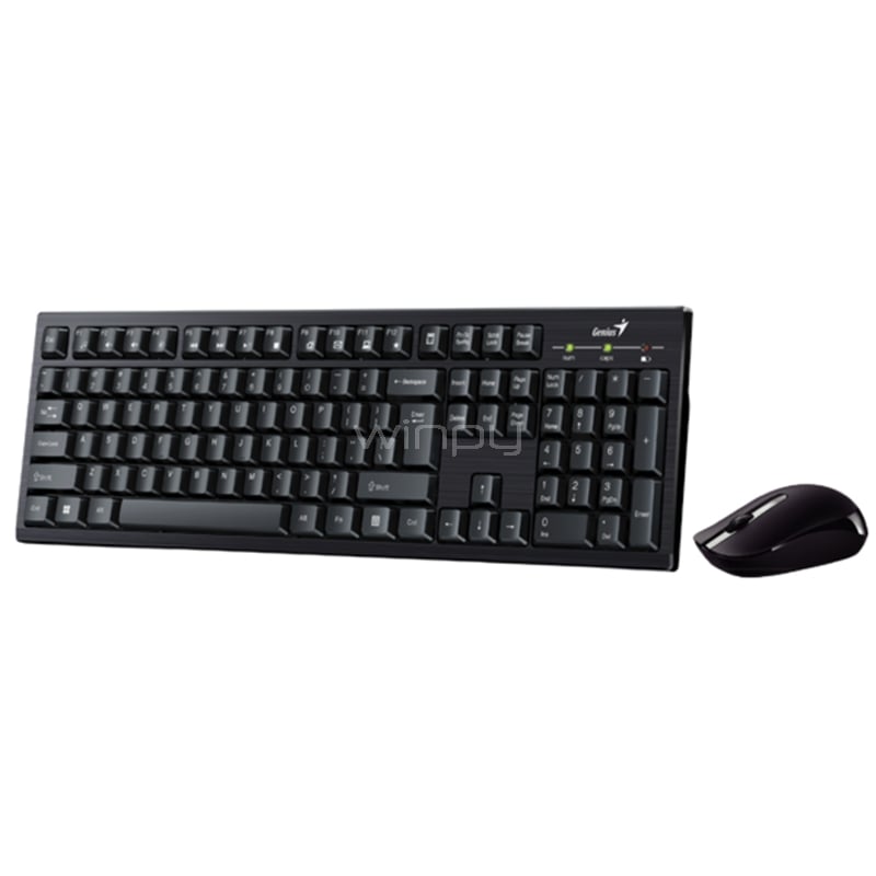 Kit Inalámbrico Teclado + Mouse Genius KM-8101 (Dongle USB, Español, Negro)