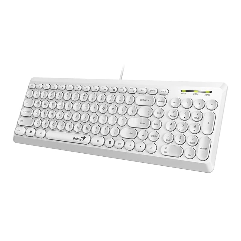 Teclado Genius Slimstar Q200 Diseño Compacto (Inglés, Blanco)