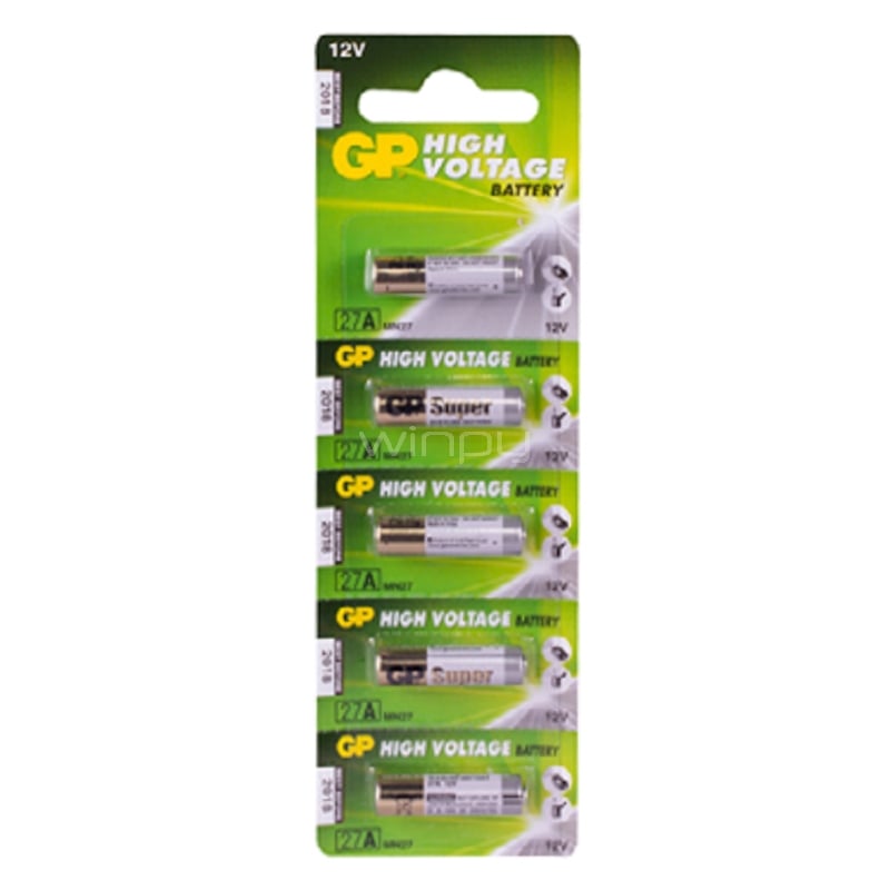 Pack de 5 Pilas GP Batteries 27A (12 Volts)