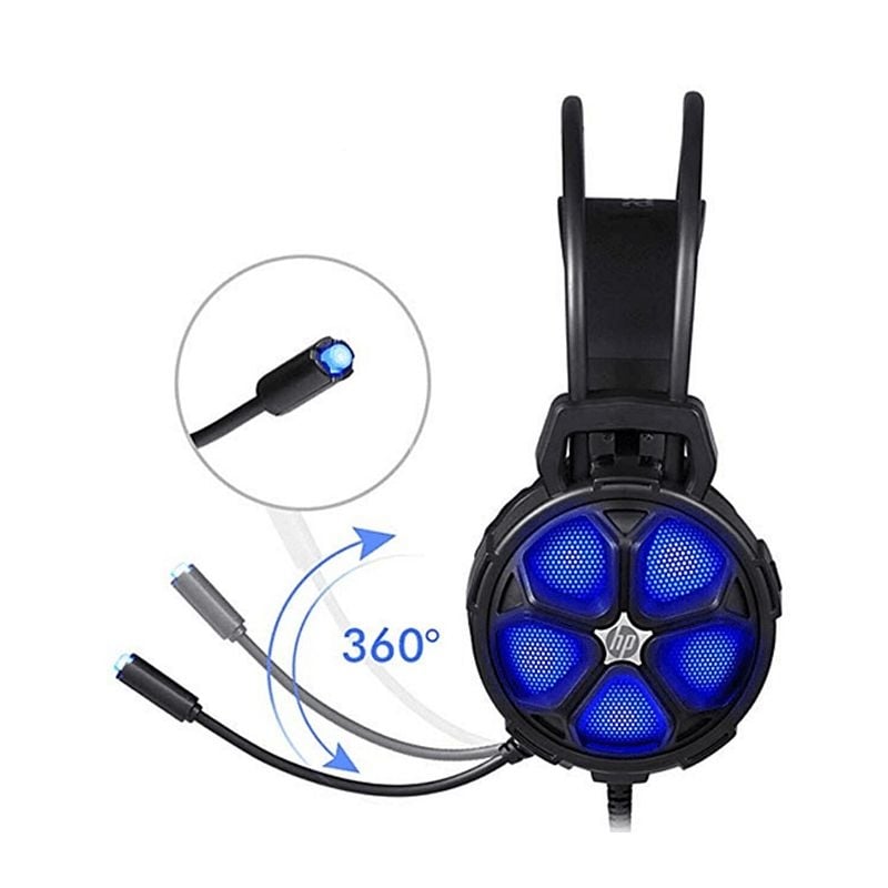 Audífonos Gamer Hp H400 (Jack 3.5mm, LED Azul, Negro)