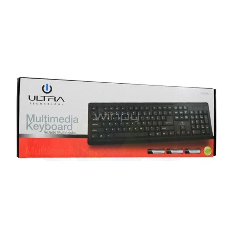 Teclado Ultra K100U Standard (Español, USB, Negro)