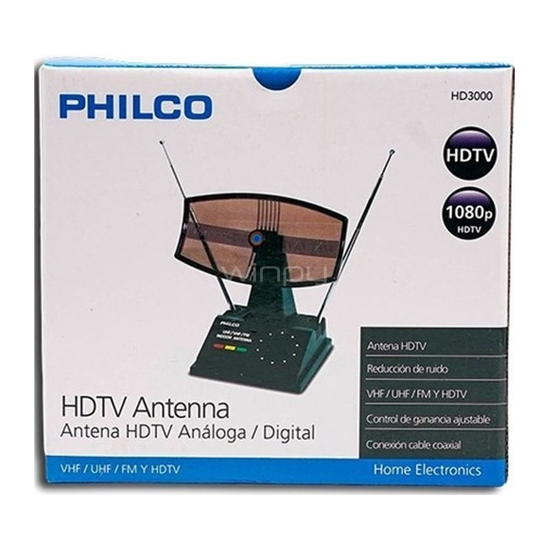 Antena HDTV Philco HD3000 (Análoga/Digital, Full HD)