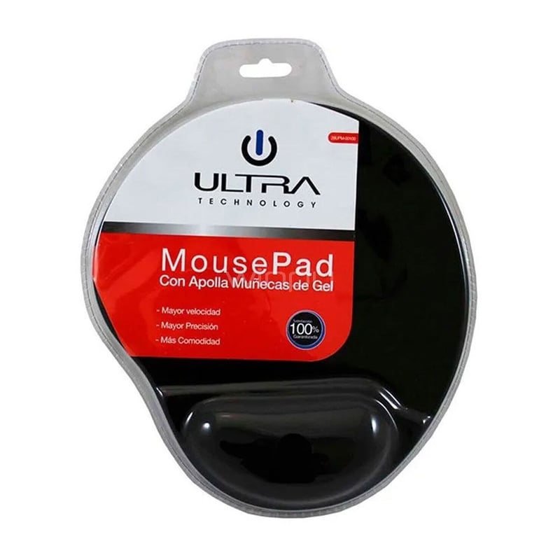 MousePad Ultra con Apoya Muñeca (Gel, Negro)