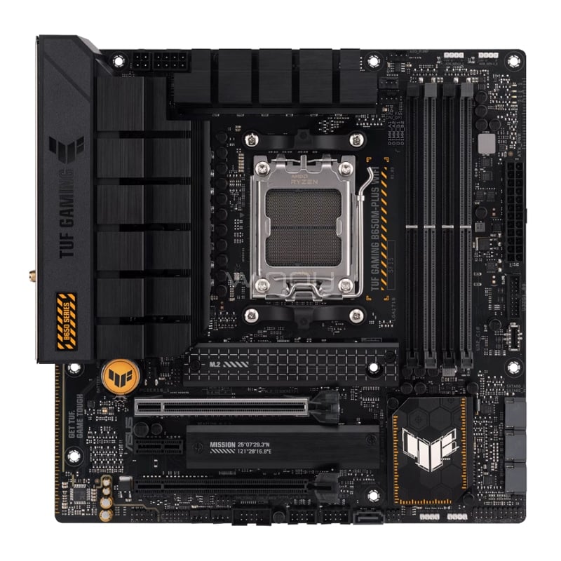 Placa Madre ASUS TUF GAMING B650M-PLUS WIFI (AM5, DDR5 4800/6400MHz, M.2 x2, RGB, microATX)