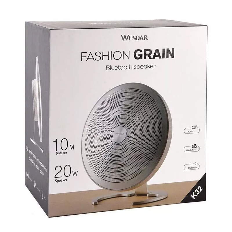 Parlante Bluetooth Wesdar K32 (20W, Aluminio, Negro)