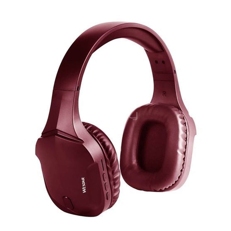 Audífonos Bluetooth Wesdar BH11 (TF Card, Radio FM, MP3, Rojo)