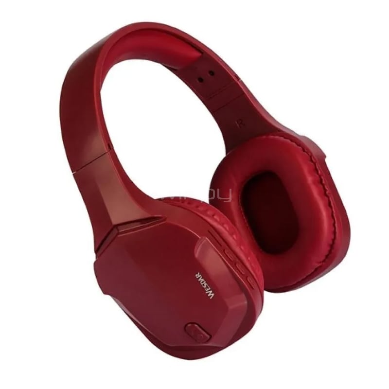 Audífonos Bluetooth Wesdar BH11 (TF Card, Radio FM, MP3, Rojo)