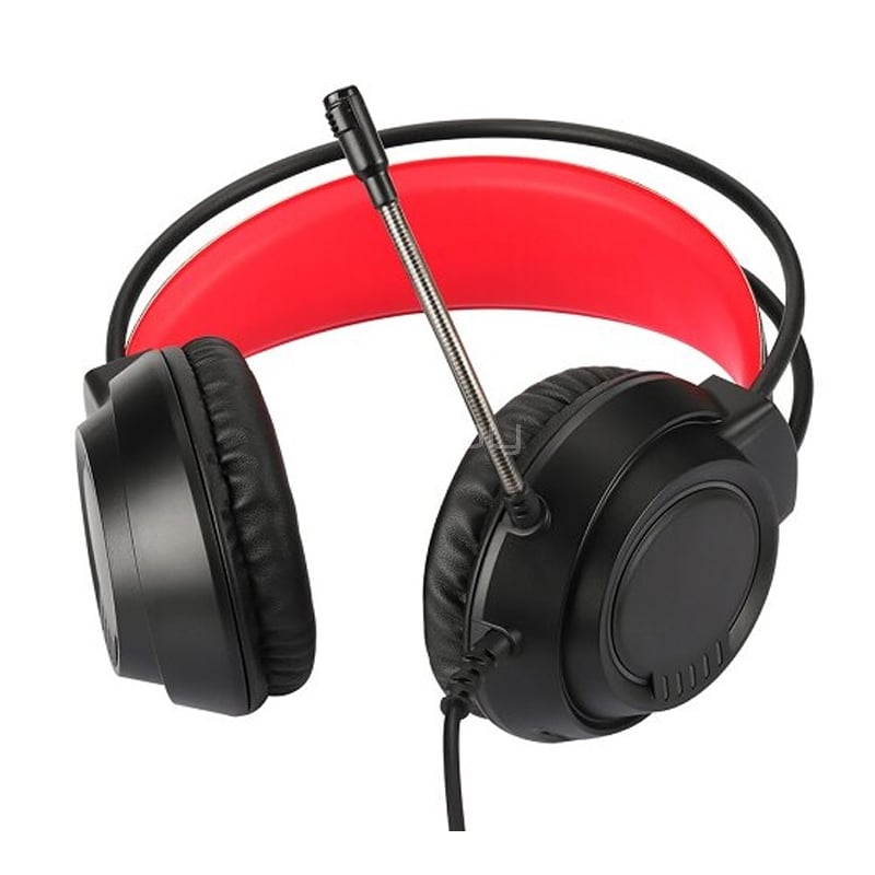 Audífonos Gamer Wesdar GH30 (Jack 3.5mm, LED Multicolor, Negro/Rojo)