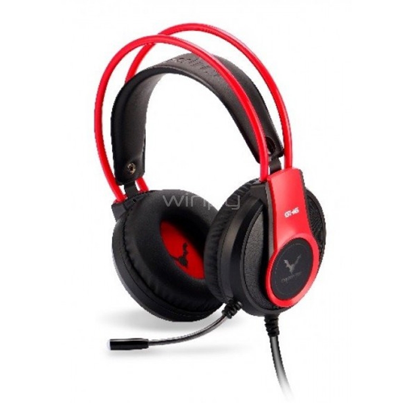 Audífonos Gamer Wesdar GH6 (Jack 3.5mm, LED Multicolor, Negro/Rojo)