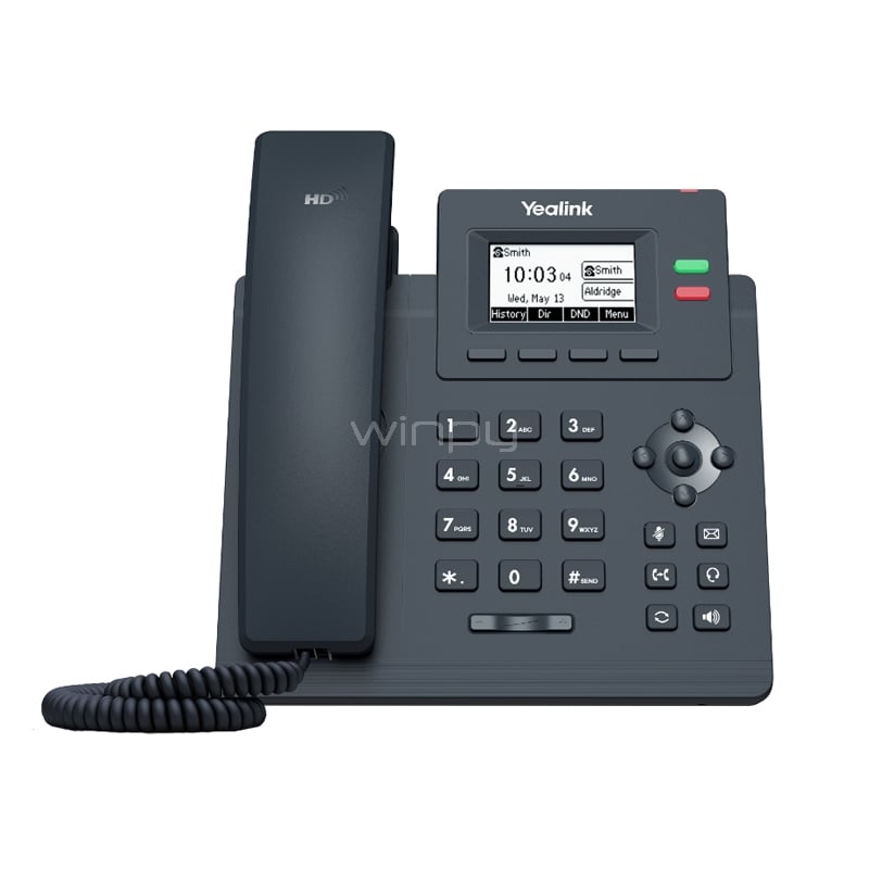 Teléfono IP Yealink SIP-T31G Conferencia de 5 vías (2 líneas, Voz HD, PoE)