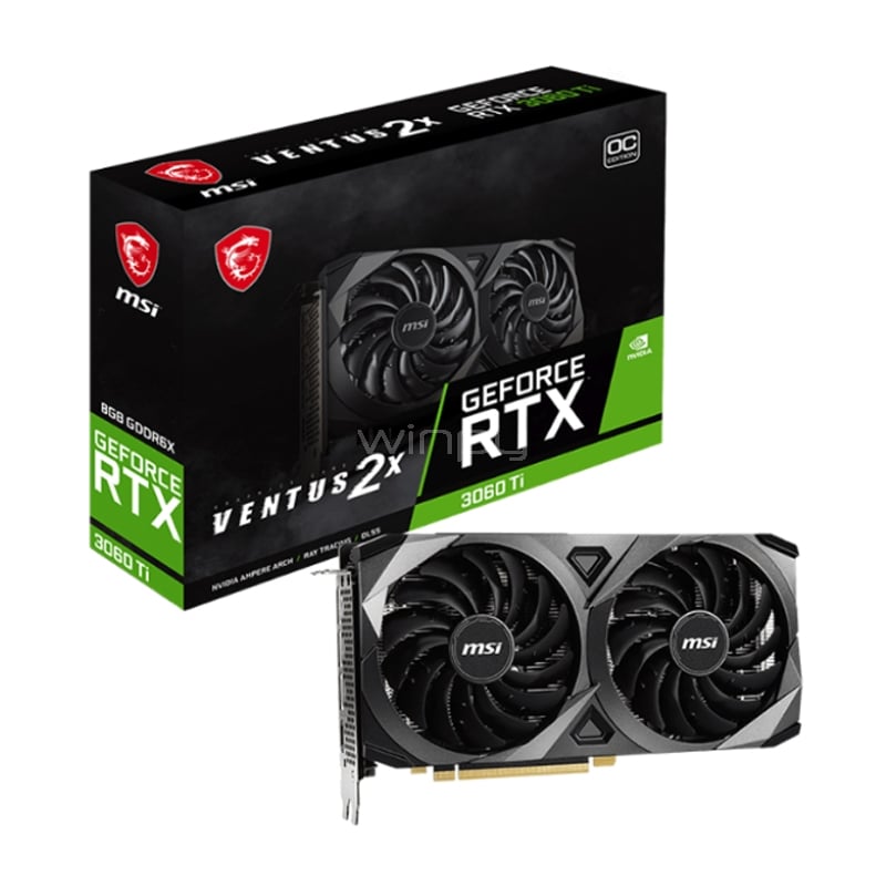 Tarjeta de Video MSI GeForce RTX 3060 TI VENTUS 2X OC de 8GB GDDR6X