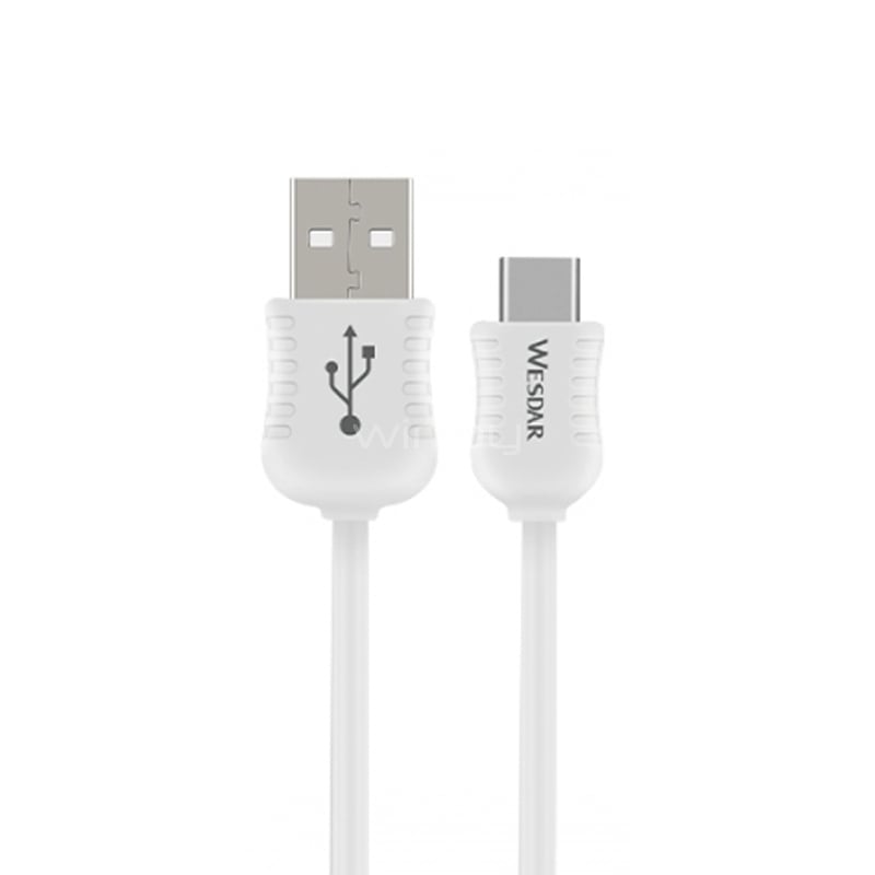 Cable Wesdar T31 de USB a USB-C (1 metro, Blanco)