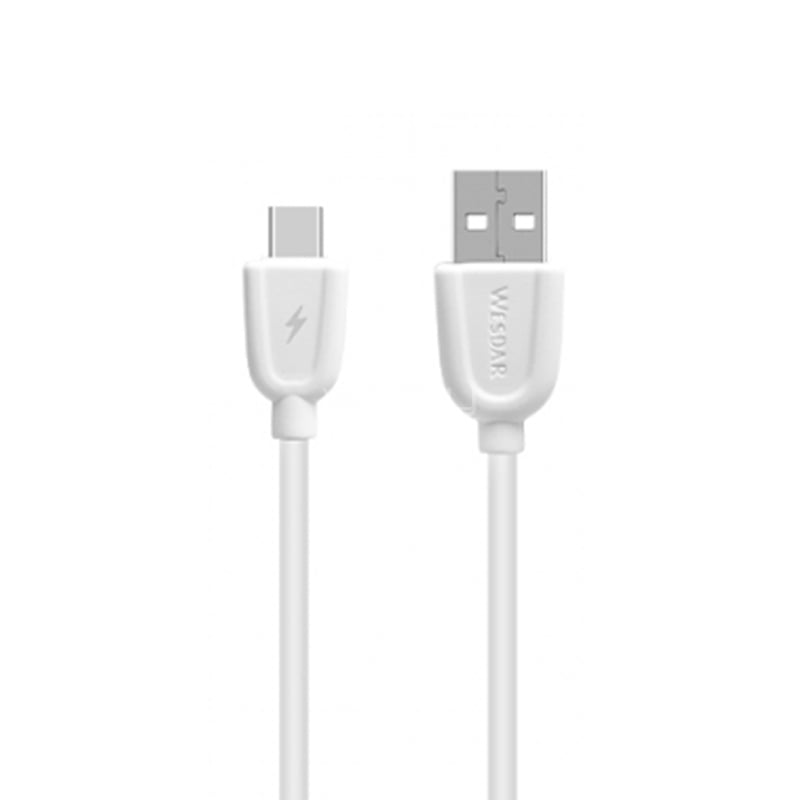 Cable Wesdar T32 de USB-A a USB-C (1 metro, Blanco)