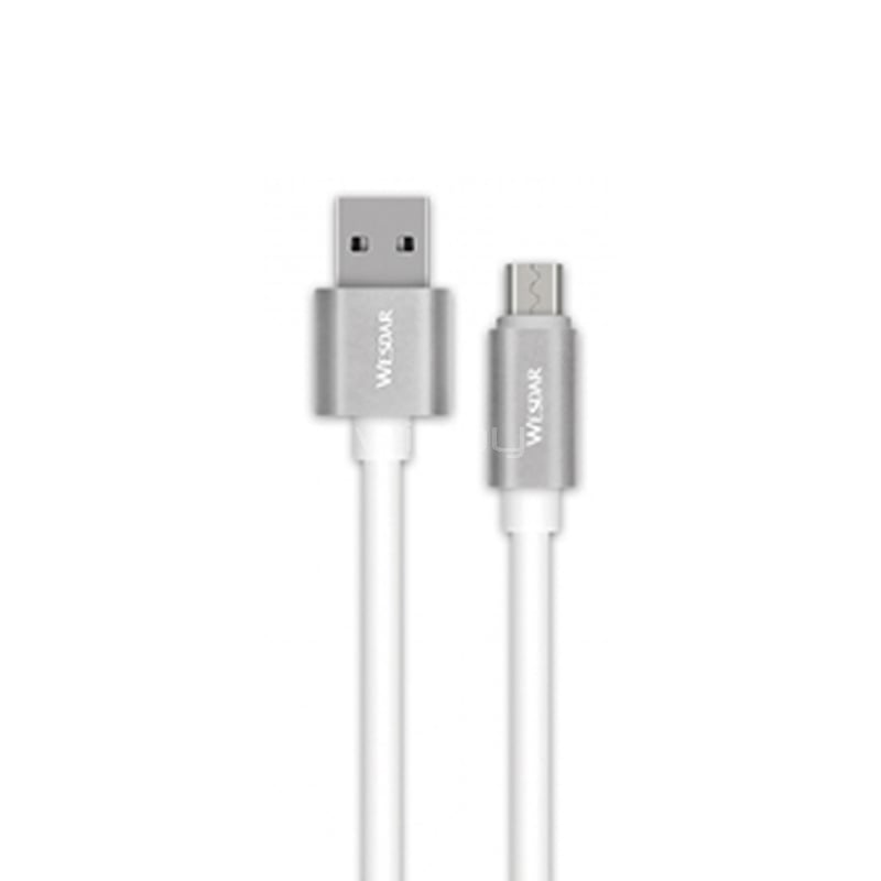 Cable Wesdar T9 de USB-A a microUSB (1 metro, Blanco/Gris)