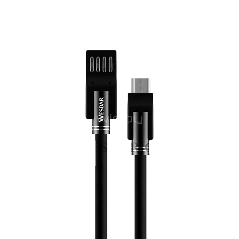 Cable Wesdar T28 de USB-A a microUSB (1 metro, Negro)