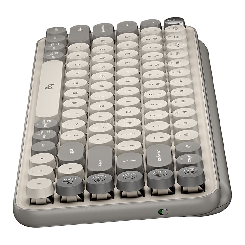 Teclado Mecánico Logitech POP Keys Wireless (Switch Brown Tactile, Bluetooth/Dongle USB, Mist)