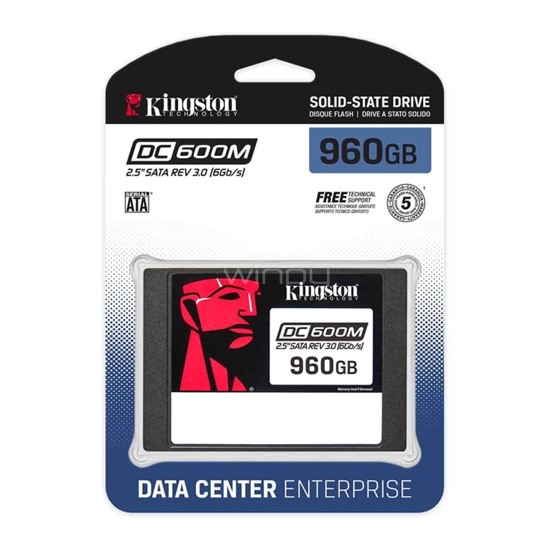 Disco SSD Kingston Data Center Enterprise DC600M de 960GB (2.5“, SATA, NAND 3D TLC)