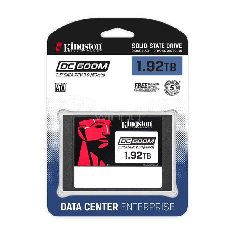 Disco SSD Kingston Data Center Enterprise DC600M de 1.92TB (2.5“, SATA, NAND 3D TLC)