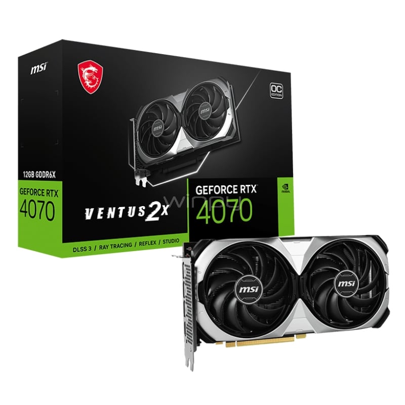 Tarjeta de Video MSI GeForce RTX 4070 Ventus 2X OC de 12GB GDDR6X