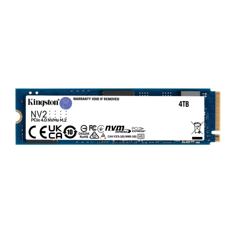 Unidad de Estado Sólido Kingston NV2 de 4TB (M.2 2280, NVMe, PCIe Gen4)