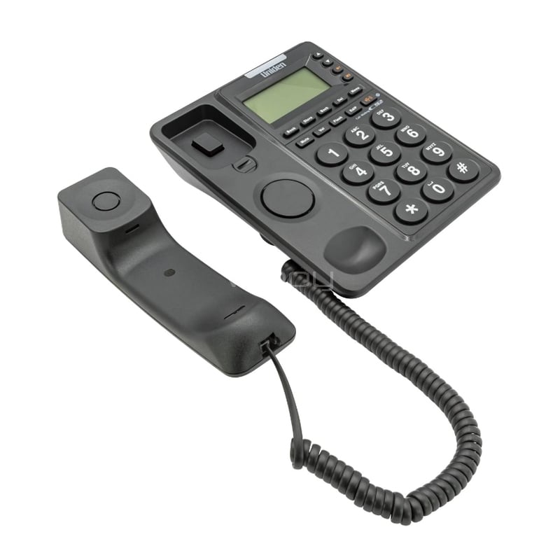 Teléfono Fijo Uniden 6411 Pantalla LCD (Identificación de llamadas, Altavoz, Negro)