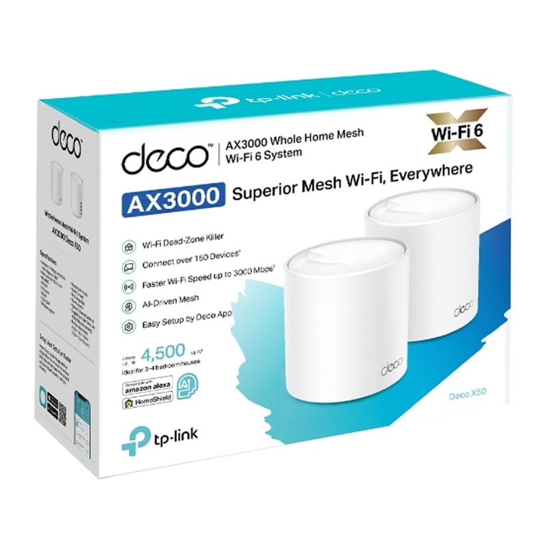 Pack de Sistema Wi-Fi 6 Tp-Link Mesh Deco X50 AX3000 - Deco X50(2-pack ...