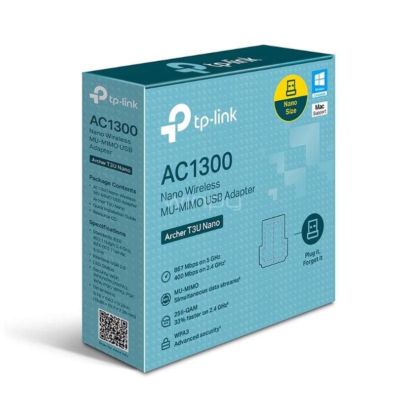 Adaptador Wi-Fi TP-Link Archer T3U Nano (AC1300, 1.3 Gbps, MU-MIMO)