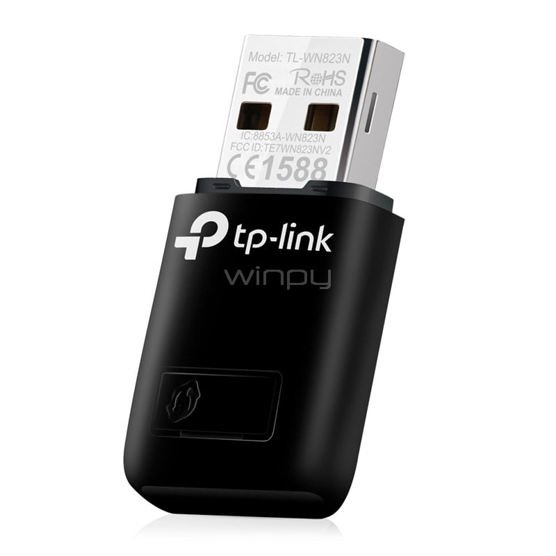 Mini Adaptador Wi-Fi TP-Link TL-WN823N (2.4GHz, USB, 300Mbps)