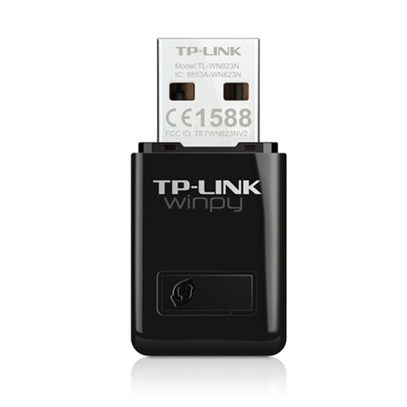 Mini Adaptador Wi-Fi TP-Link TL-WN823N (2.4GHz, USB, 300Mbps)