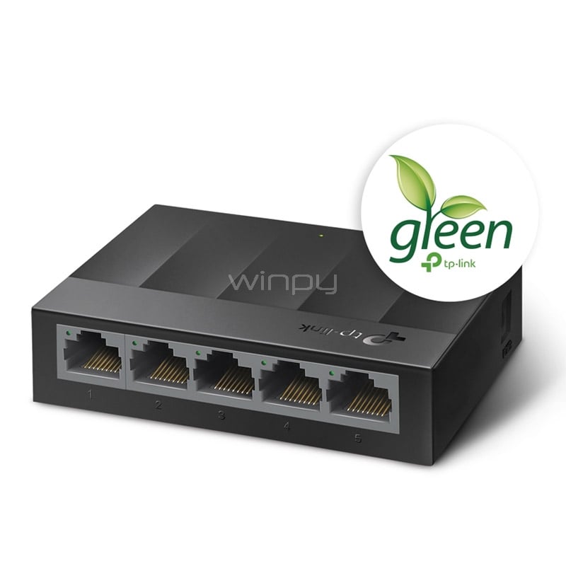Switch TP-Link LS1005G de 5 puertos (RJ45, Green Ethernet, 10 Gbps, Auto MDI/MDIX)