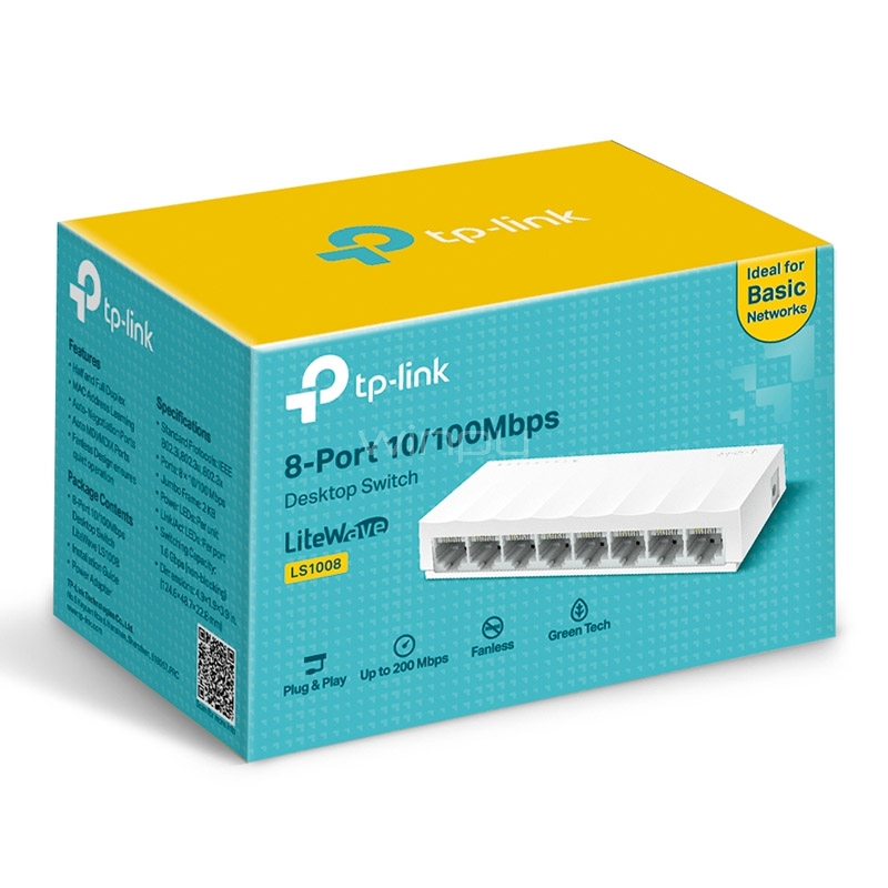 Switch TP-Link LS1008 de 8 puertos (RJ45, Ethernet, Auto MDI/MDIX)