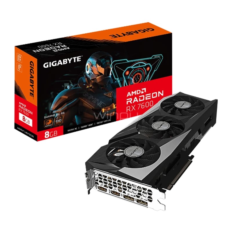 Tarjeta de Video Gigabyte Radeon RX 7600 GAMING OC de 8GB GDDR6
