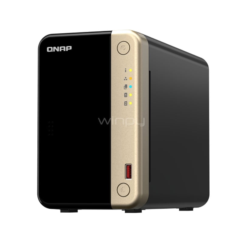 Servidor NAS QNAP TS-264 (Celeron N5095, 8GB RAM, 2 bahías SATA, Ethernet x1)