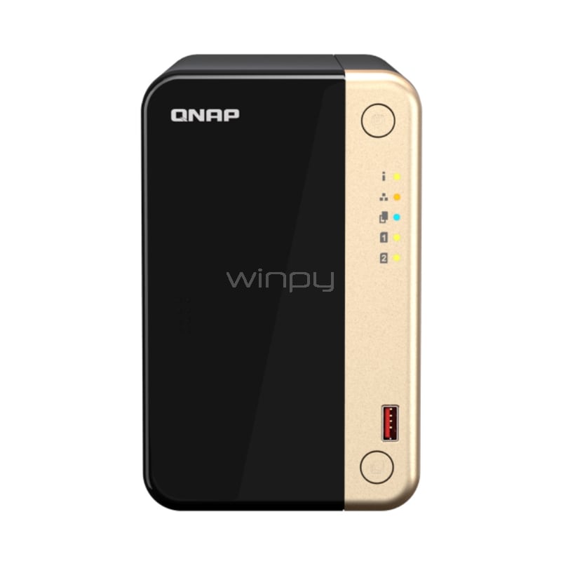 Servidor NAS QNAP TS-264 (Celeron N5095, 8GB RAM, 2 bahías SATA, Ethernet x1)