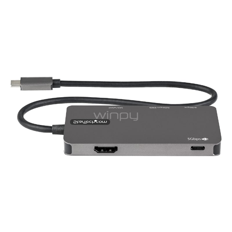 Adaptador Multipuerto HUB StarTech USB-C (USB 3.0, HDMI 4K, SD/ MicroSD, PD 100W)