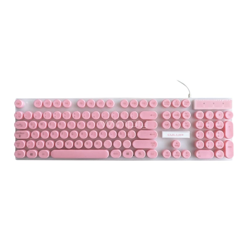 Kit Gamer LvlUp Teclado+Mouse+Audífonos (Español, USB, LED Multicolor, Rosado)