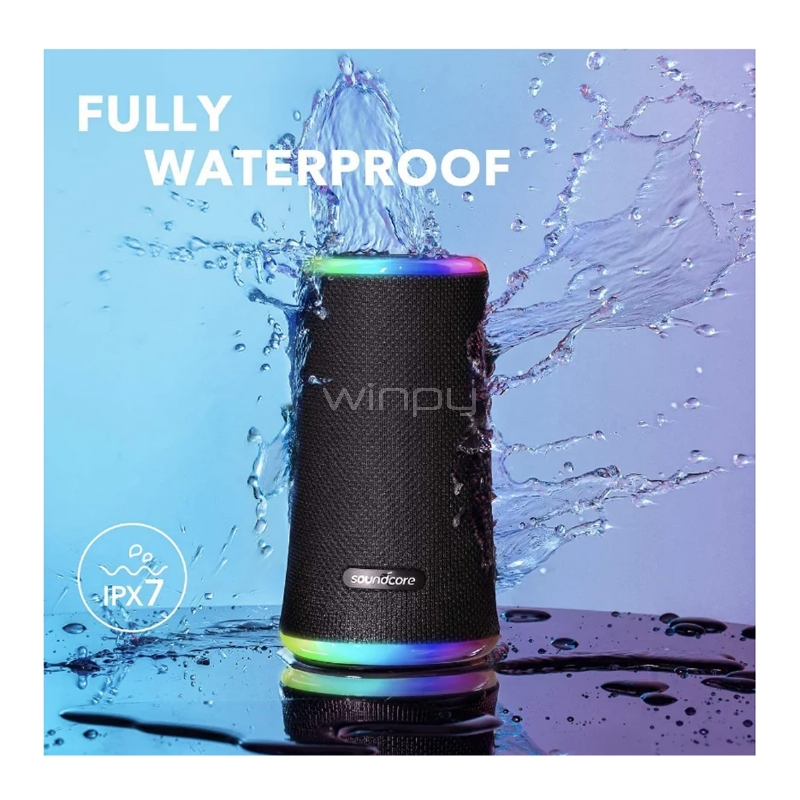 Parlante Bluetooth Soundcore Flare 2 (IPX7, Negro)