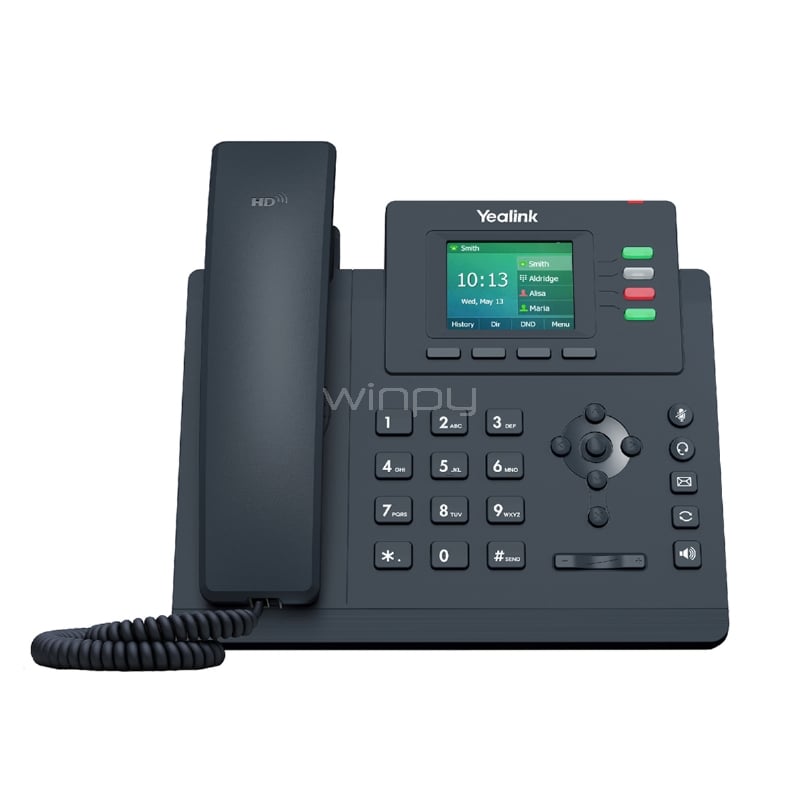 Teléfono IP Yealink SIP-T33G Pantalla a Color (Conferencia de 5 vías, 4 líneas, Gigabit, Voz HD, PoE)